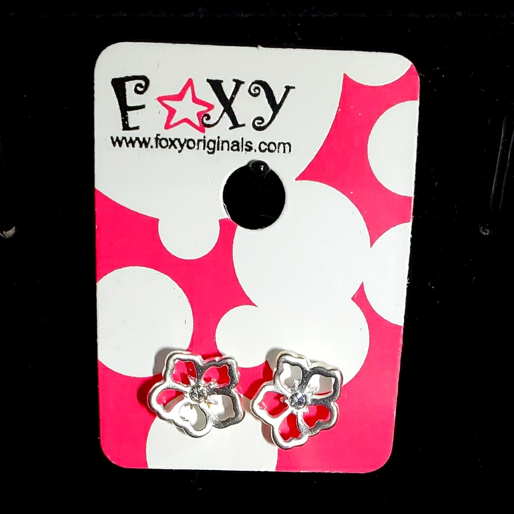 NEW Foxy Originals Silver Plumeria Flower Earrings